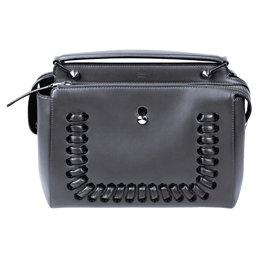 Fendi Whipstitch Dotcom Grey Leather Very good condition - Front View
