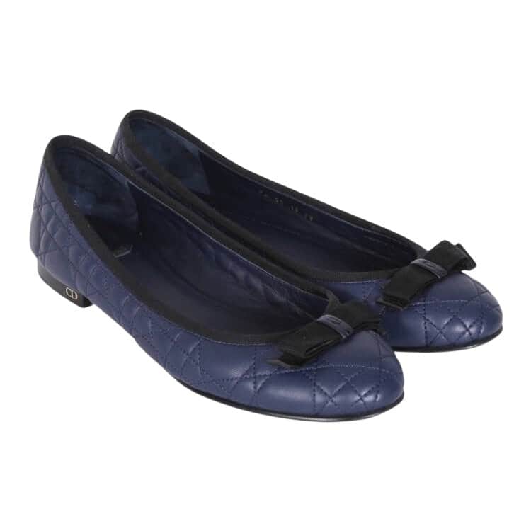 Dior cannage Navy Leather Good condition - Front View