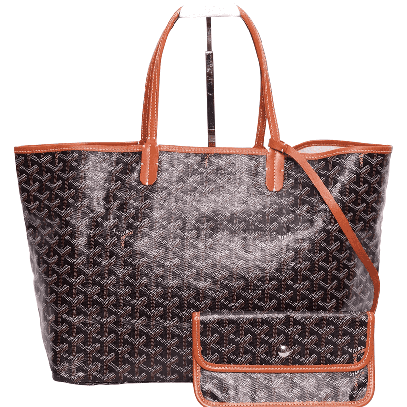 Goyard Saint Louis PM Goyardine Brown Canvas Leather Very good condition - Front View