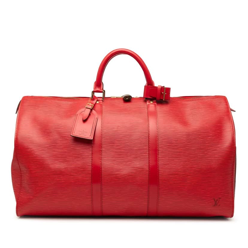 Louis Vuitton Epi Keepall 50 Red Leather Good condition - Front View