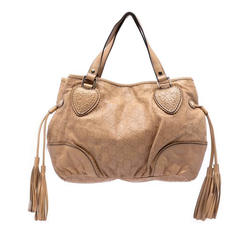 Gucci Small Guccissima Tribeca Tote Brown Leather Very good condition - Front View