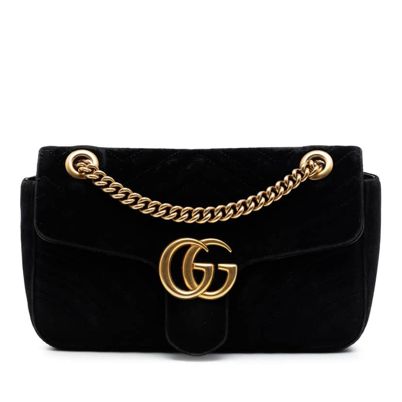 Gucci Medium GG Marmont Matelasse Velvet Shoulder Bag