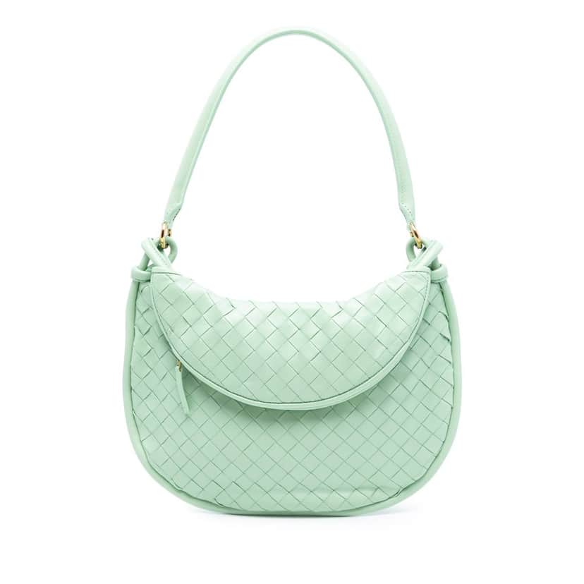 Bottega Veneta Medium Nappa Intrecciato Gemelli Hobo Green Leather Very good condition - Front View