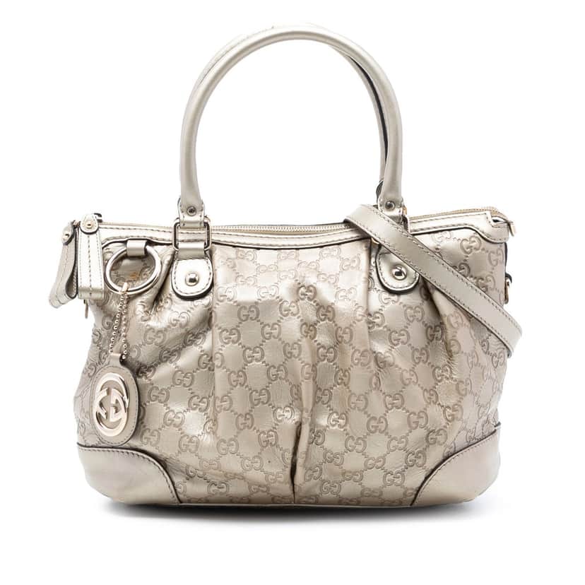 Gucci Guccissima Sukey Satchel Gold Leather Very good condition - Front View