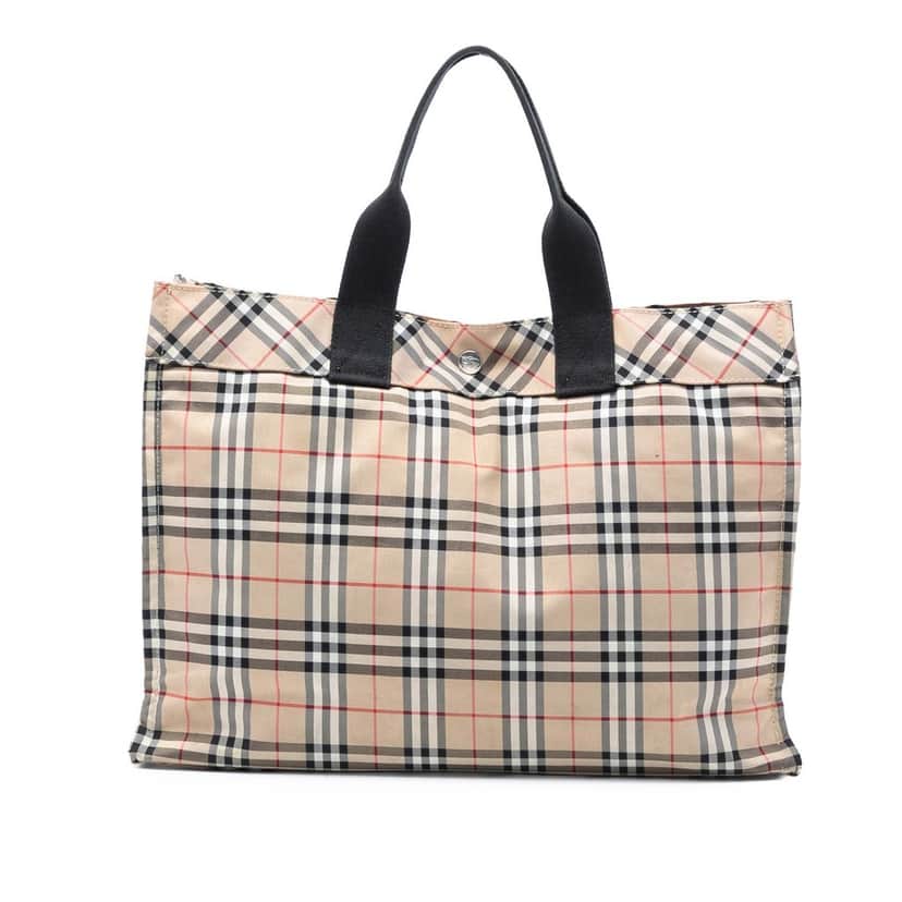 Burberry House Check Canvas Tote Beige Very good condition - Front View