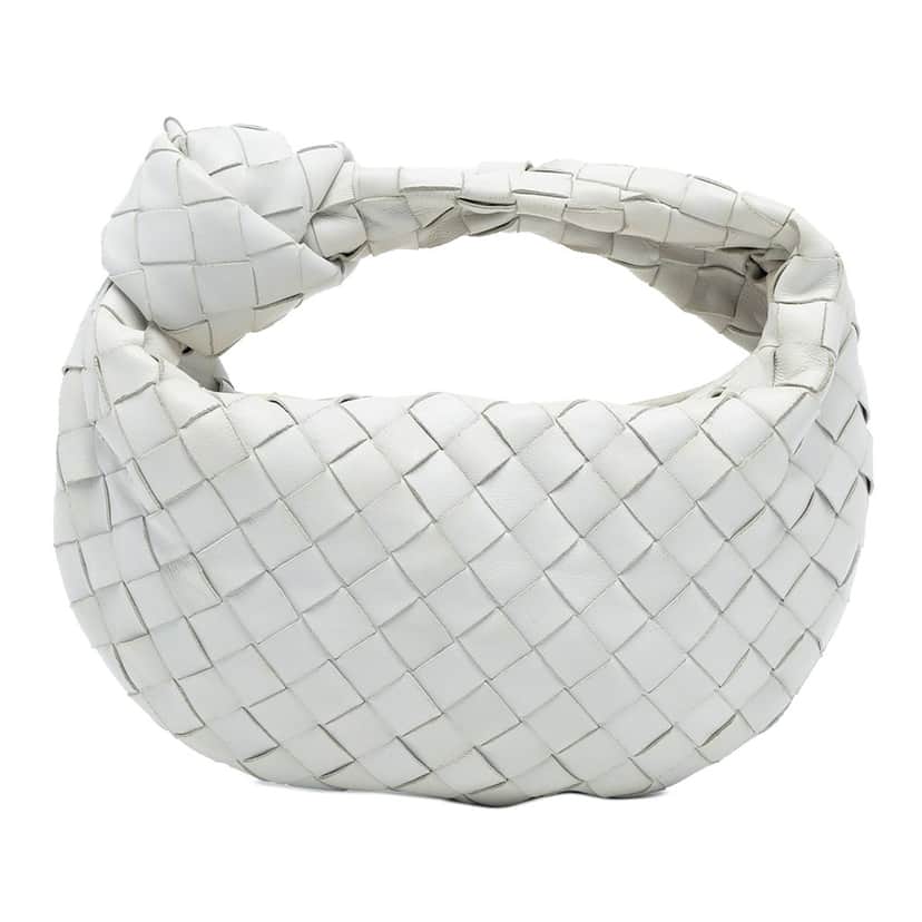 Bottega Veneta Mini Nappa Intrecciato Jodie White Leather Very good condition - Front View