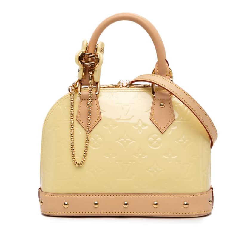 Louis Vuitton Monogram Vernis Hairclip Alma BB Yellow Leather Very good condition - Front View
