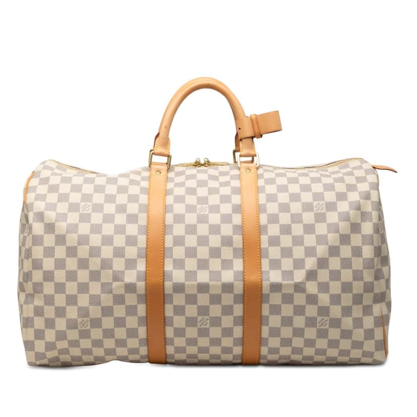 Louis Vuitton Damier Azur Keepall 50 White Very good condition - Front View