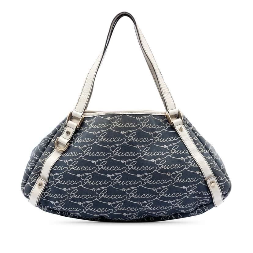 Gucci 85th Anniversary Canvas Logo Abbey D Ring Tote