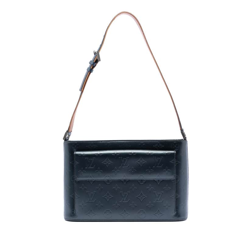 Louis Vuitton Monogram Mat Alston Blue Leather Very good condition - Front View