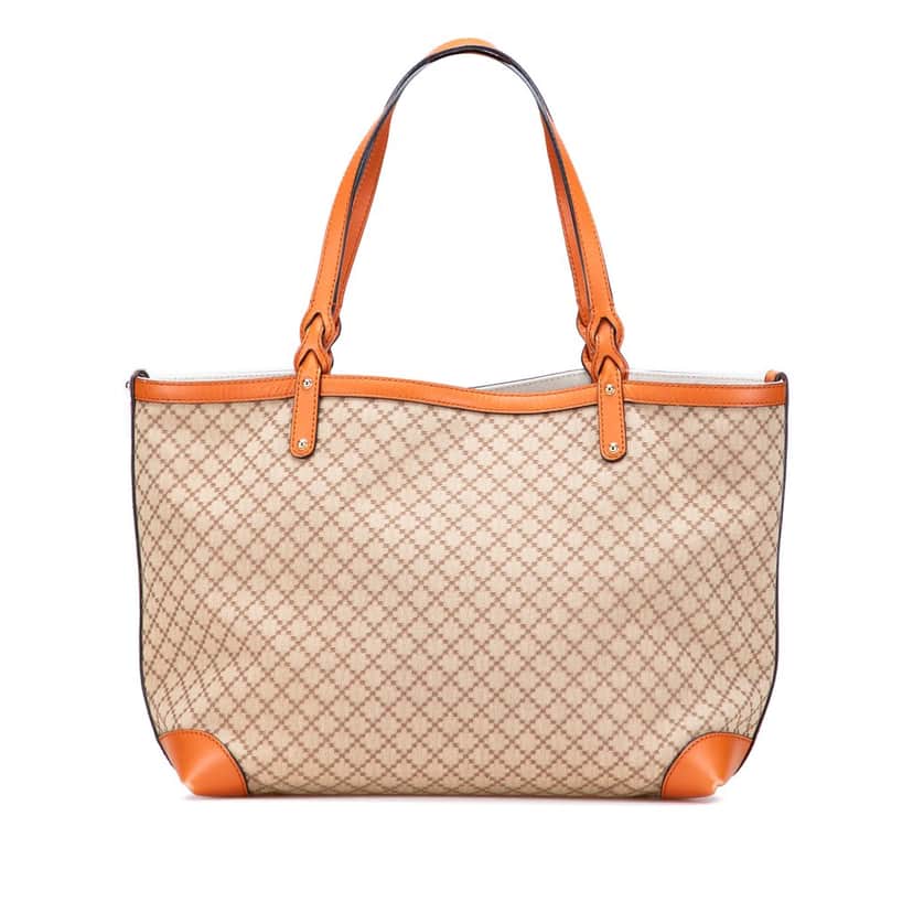 Gucci Medium Diamante Canvas Craft Tote Beige Very good condition - Front View