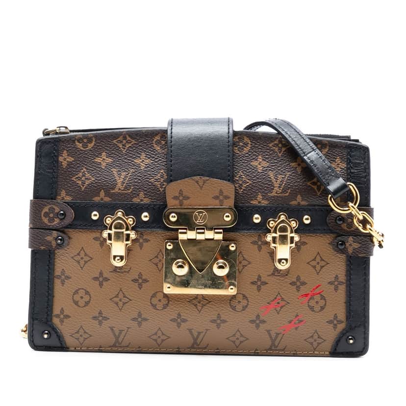 Louis Vuitton Monogram Reverse Trunk Clutch Brown Very good condition - Front View