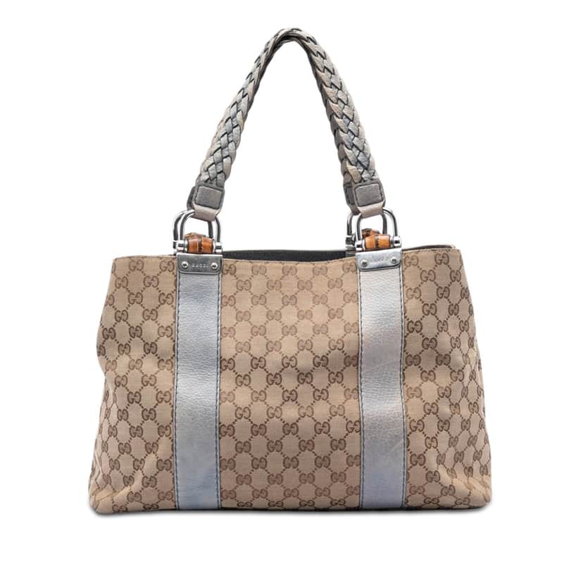 Gucci Medium GG Canvas Bamboo Libeccio Tote
