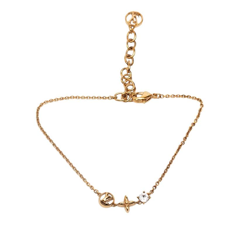 Louis Vuitton Gold Plated Petit Louis Bracelet Gold Metal Very good condition - Front View