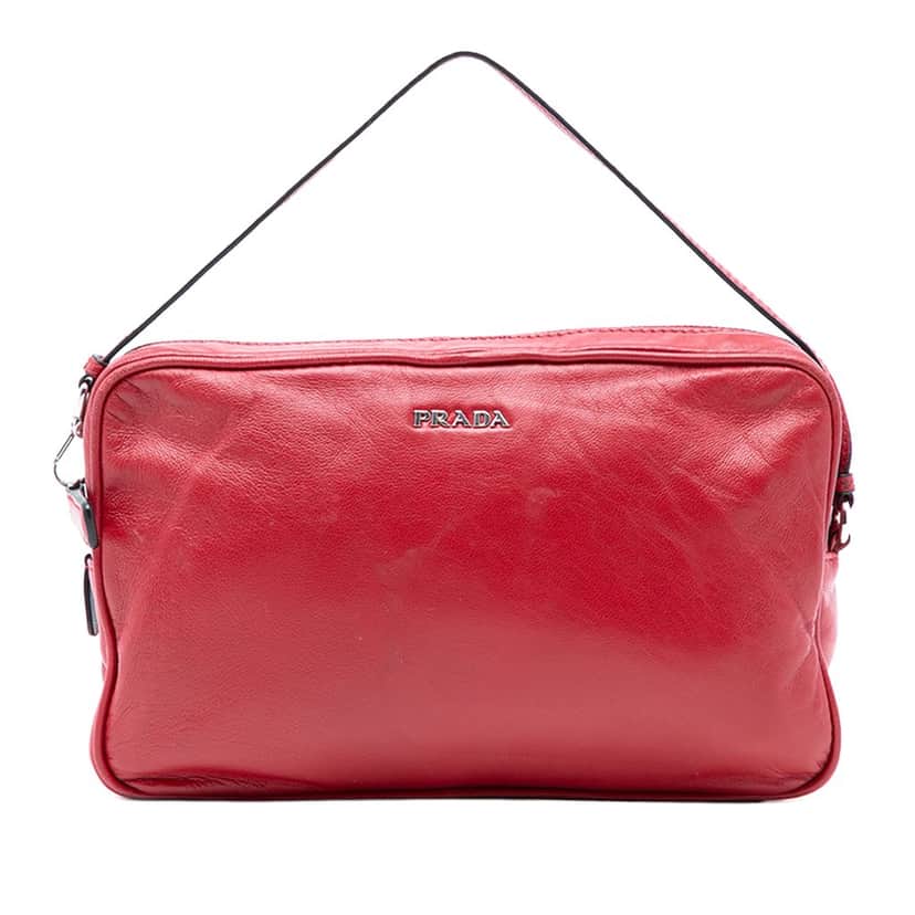 Prada Leather Handbag Red Leather Very good condition - Front View