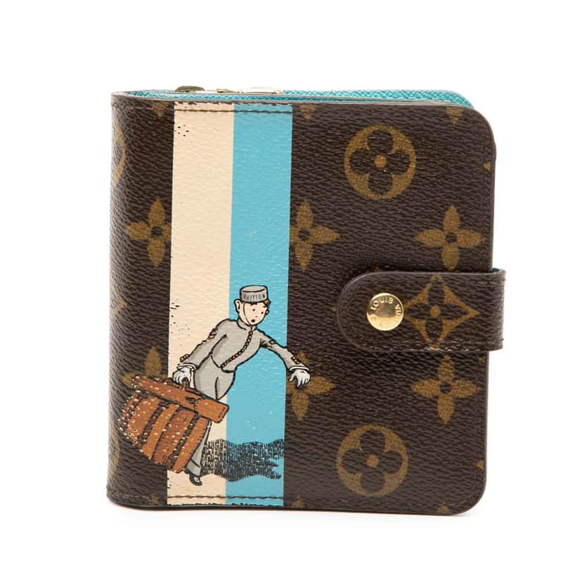 Louis Vuitton Monogram Groom Compact Zippy Wallet Brown Very good condition - Front View