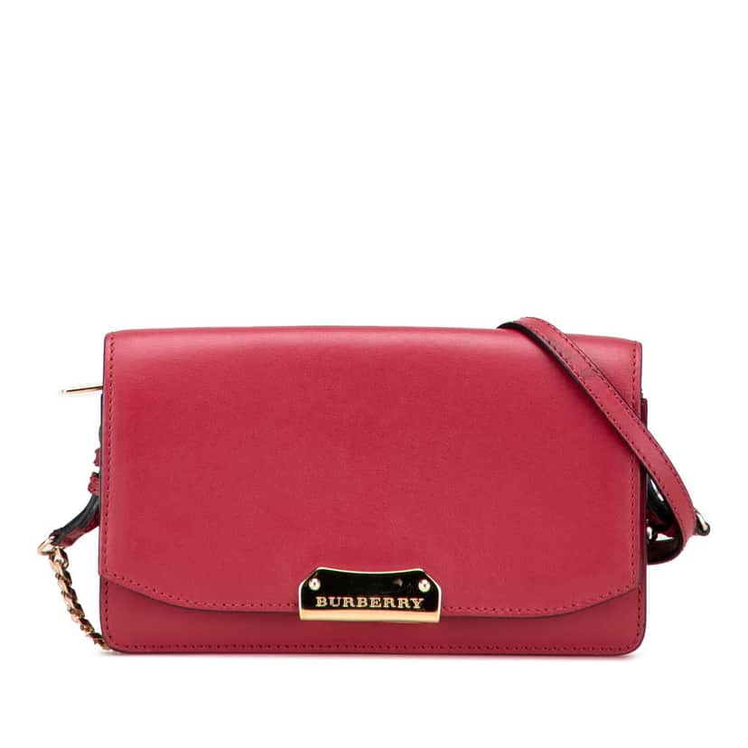 Burberry Leather Madison Wallet On Chain Red Leather Very good condition - Front View