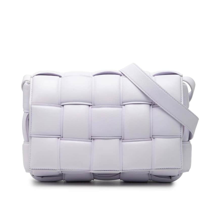 Bottega Veneta Nappa Intrecciato Padded Cassette Crossbody Purple Leather Very good condition - Front View
