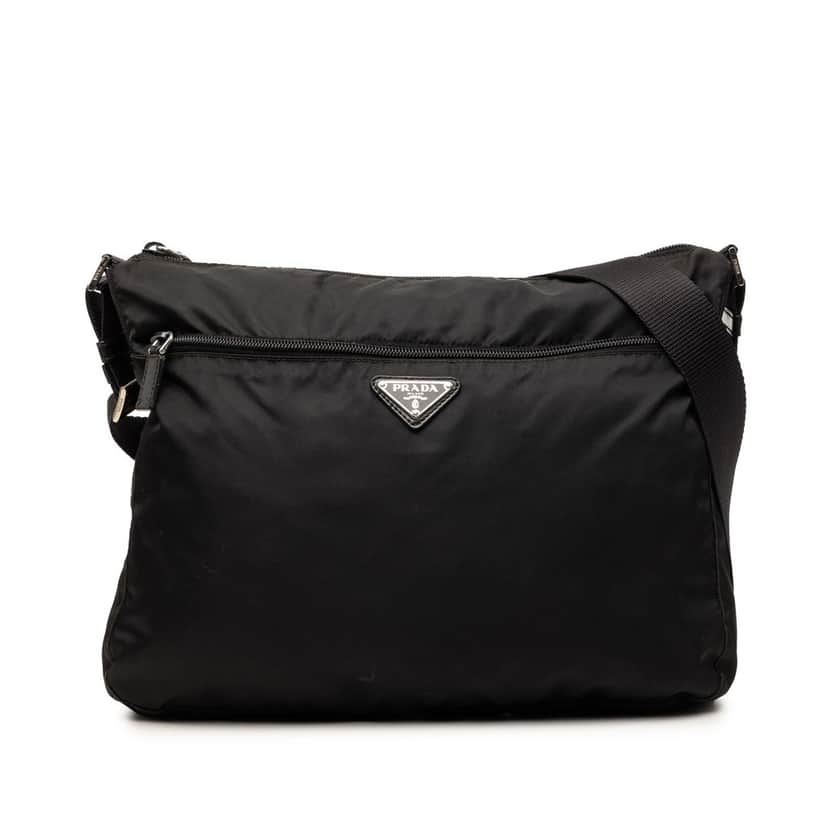 Prada Tessuto Zip Top Crossbody Black Very good condition - Front View