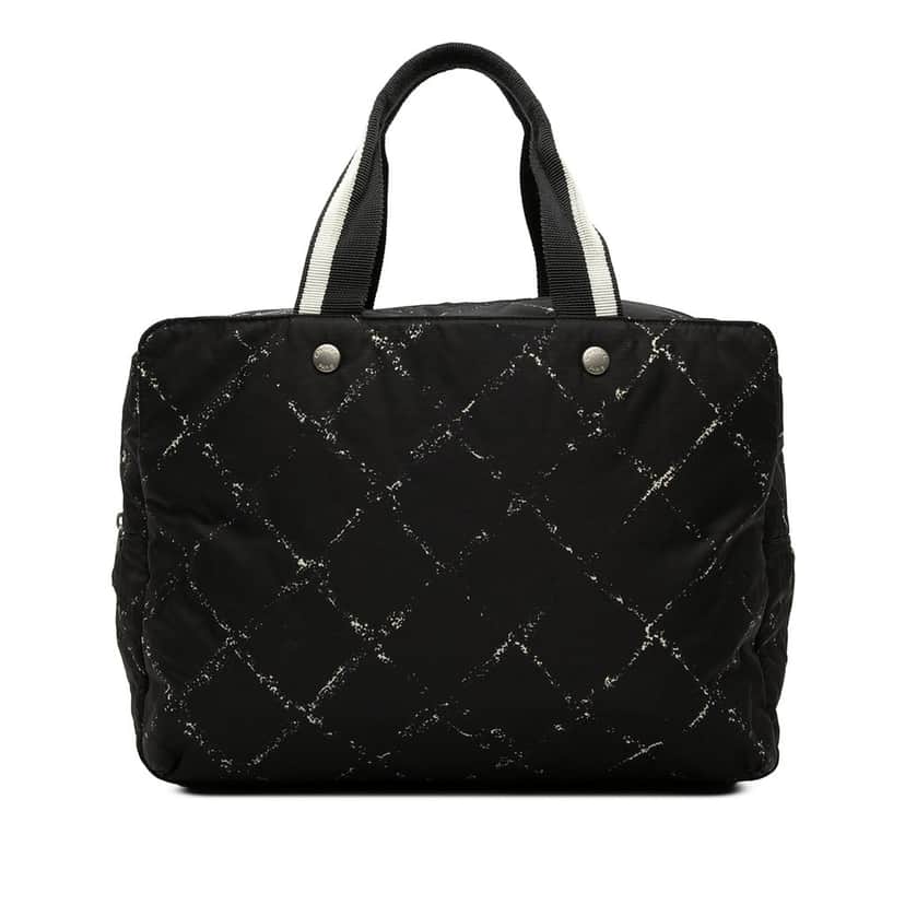 Chanel Old Travel Line Nylon Handbag Black Very good condition - Front View
