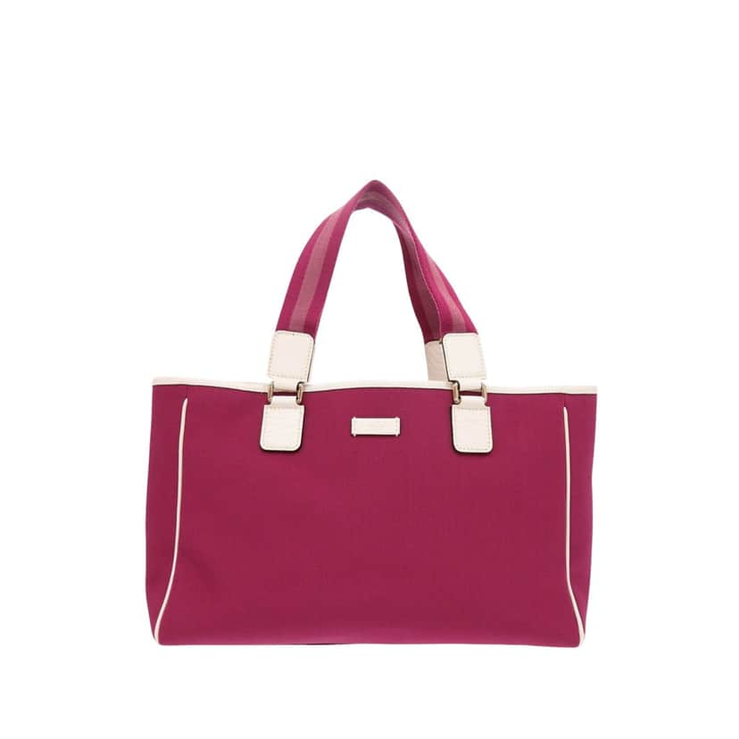 Gucci Canvas Web Tote Pink Very good condition - Front View