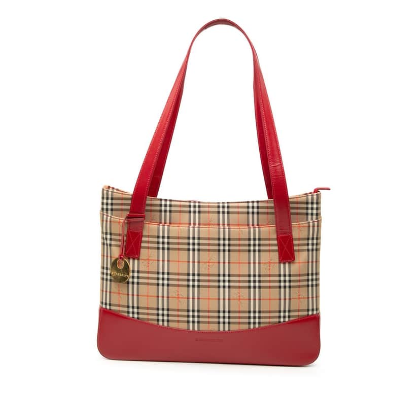 Burberry Haymarket Check Canvas Tote Beige Very good condition - Front View