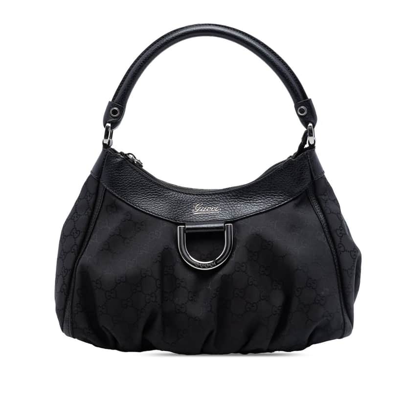 Gucci GG Canvas Abbey D Ring Shoulder Bag Black Very good condition - Front View