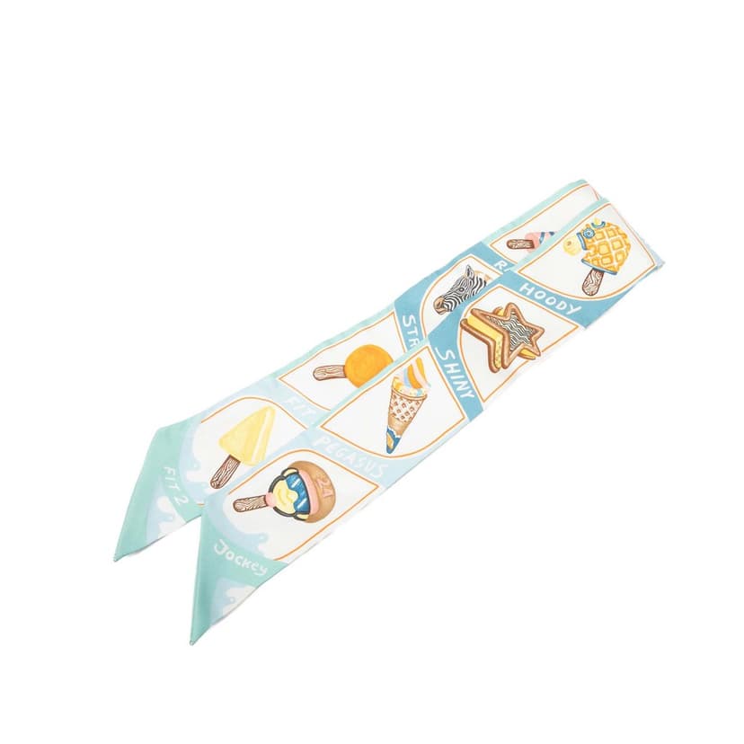 Hermès Funny Ice Cream Silk Twilly Scarf