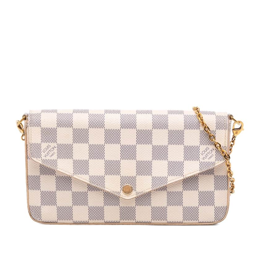 Louis Vuitton Damier Azur Pochette Felicie White Canvas Very good condition - Front View