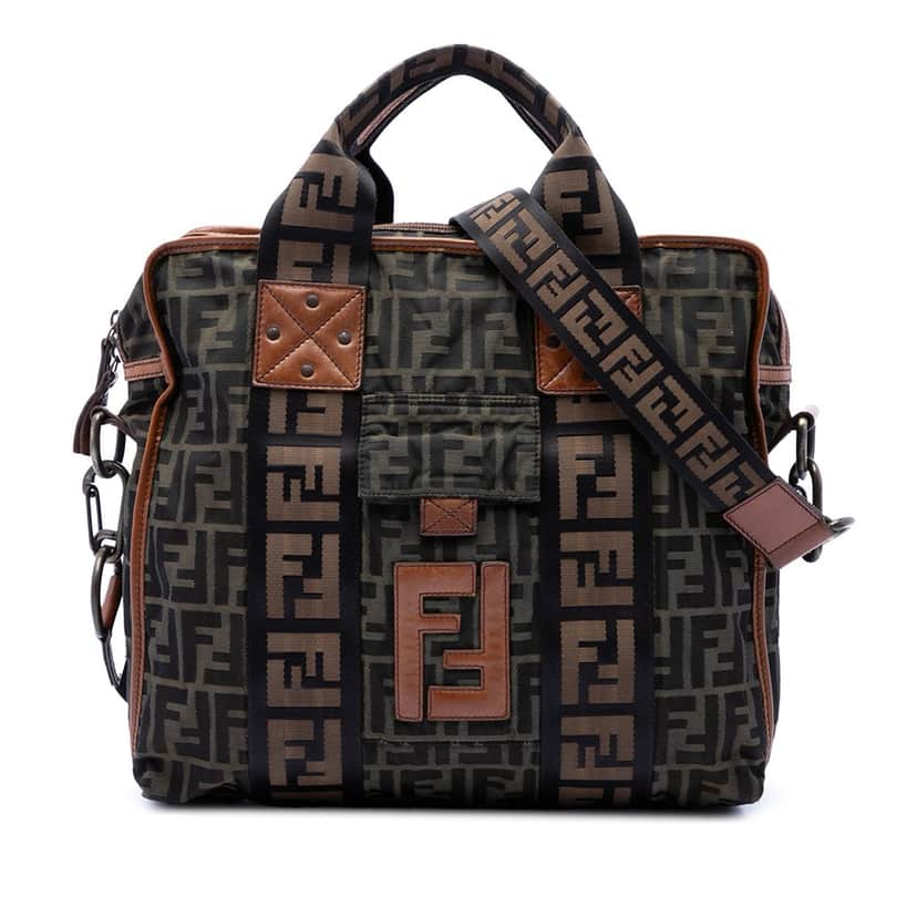 Fendi Zucca Canvas FF Satchel Brown Very good condition - Front View