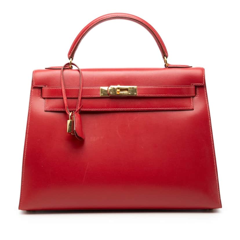 Hermès Box Calf Kelly Sellier 32 Red Leather Very good condition - Front View