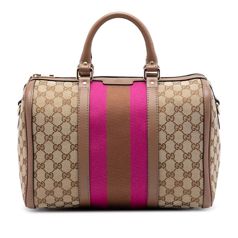 Gucci Medium GG Canvas Web Joy Boston Bag Beige Very good condition - Front View