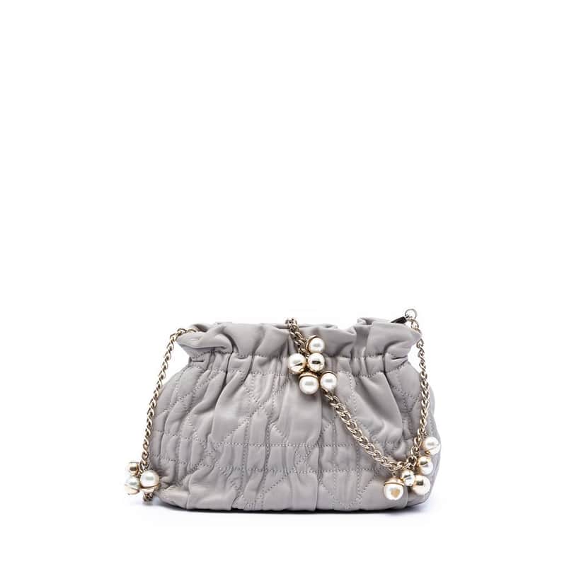 Dior Mini Lambskin Cannage Gaufre Delices Bag Beige Leather Very good condition - Front View