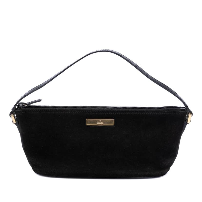 Gucci Suede Boat Black Leather Very good condition - Front View