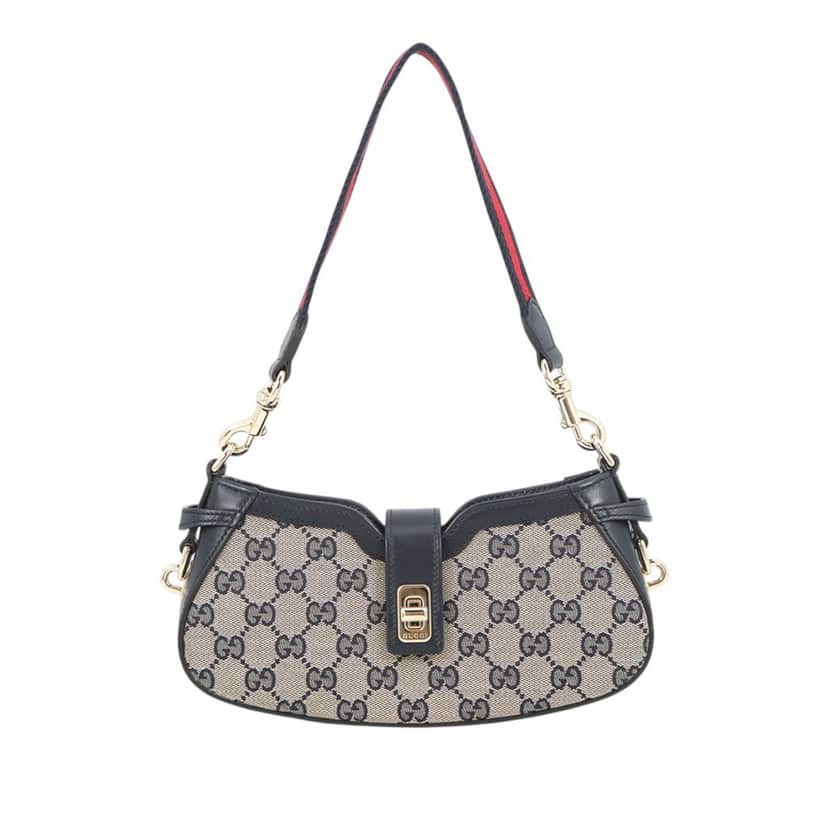 Gucci Mini GG Canvas Web Moon Side Shoulder Bag Other Very good condition - Front View