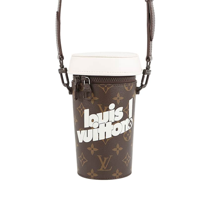 Louis Vuitton Monogram Coffee Cup Pouch Brown Very good condition - Front View