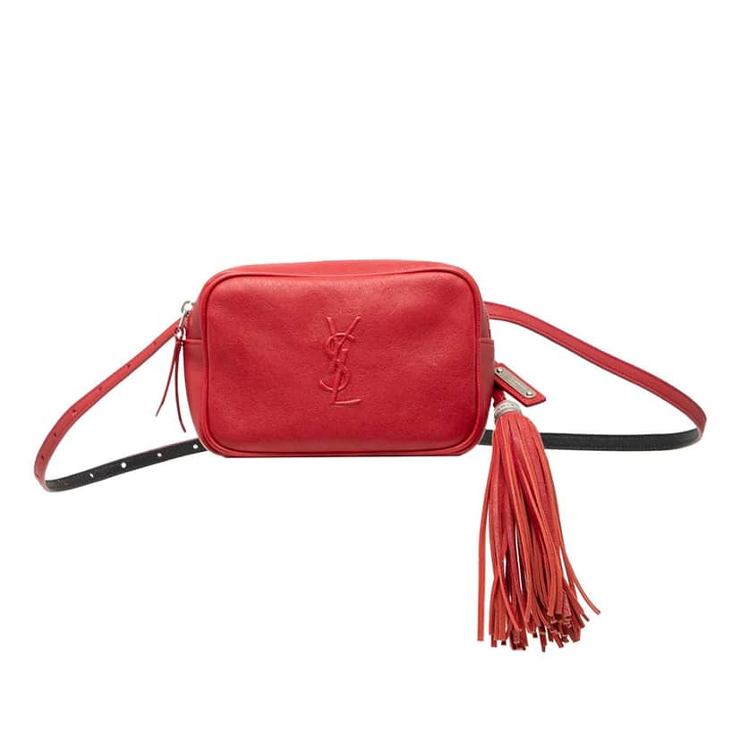 Saint Laurent Leather Monogram Lou Belt Bag Red Leather Very good condition - Front View