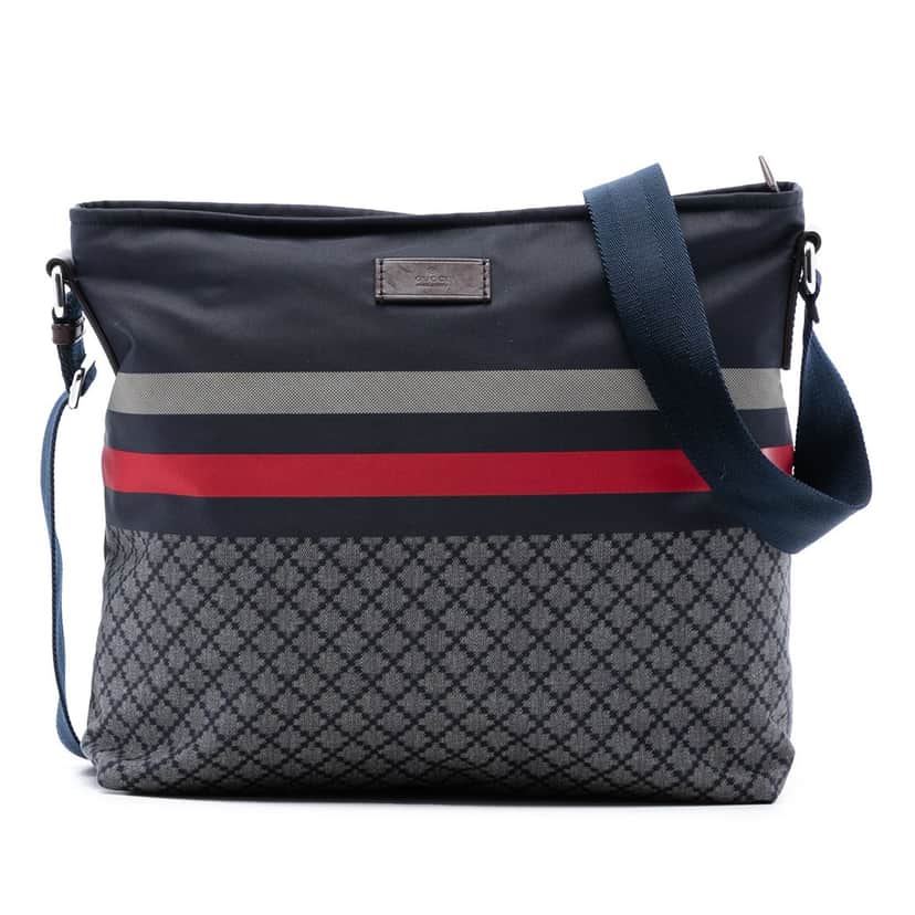 Gucci Diamante Nylon Web Crossbody Blue Very good condition - Front View
