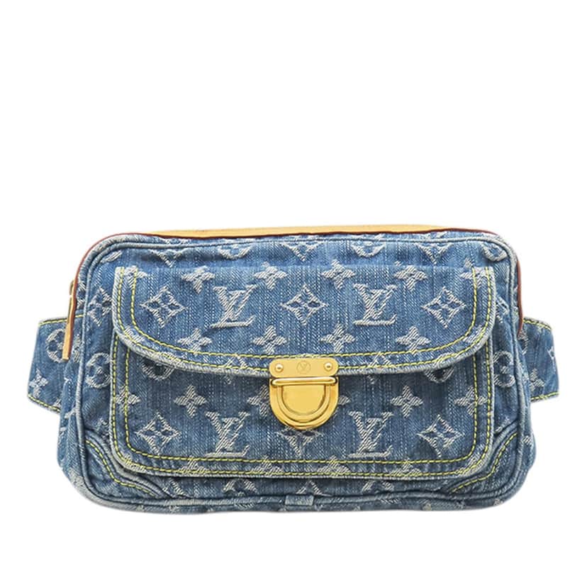 Louis Vuitton Monogram Denim Bum Bag Blue Very good condition - Front View
