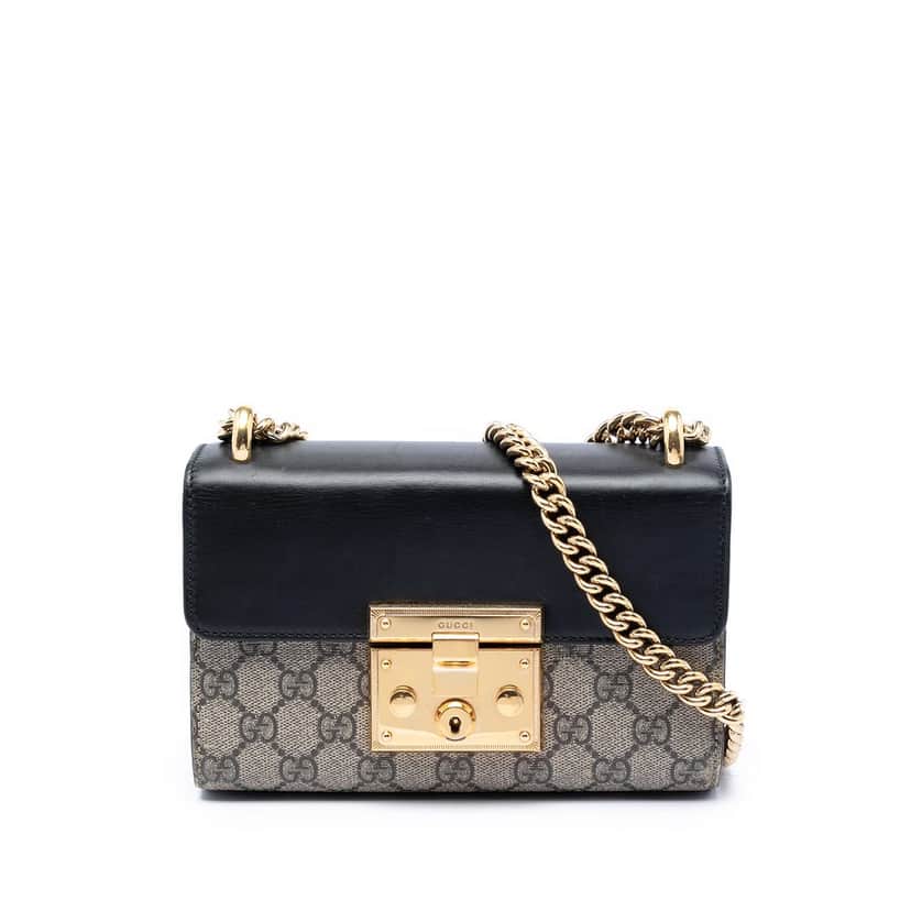 Gucci Small GG Supreme Padlock Crossbody Beige Very good condition - Front View
