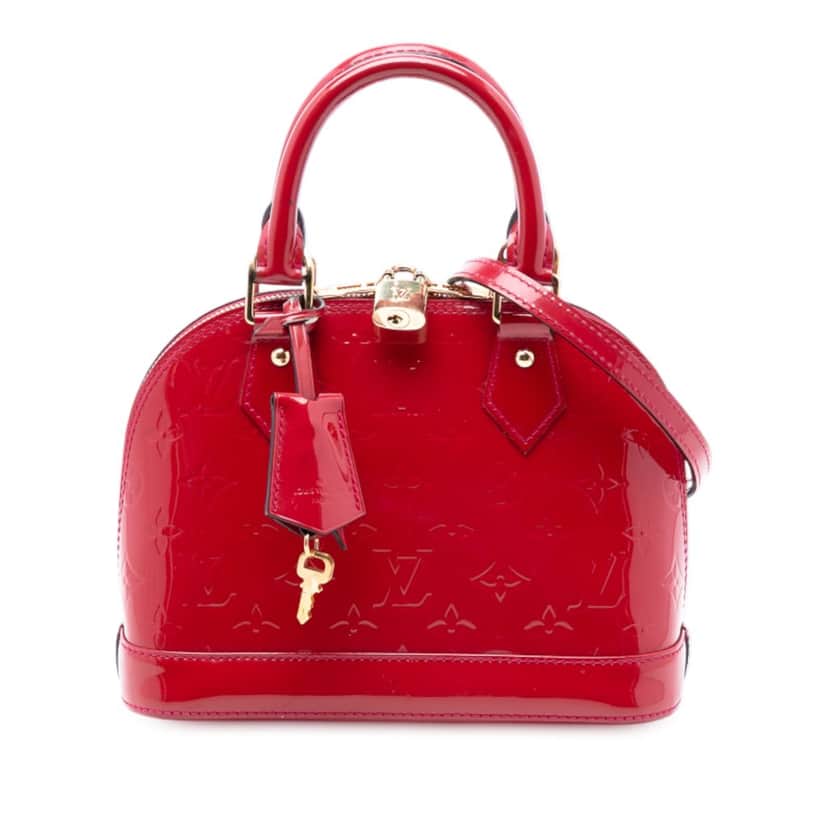 Louis Vuitton Monogram Vernis Alma BB Red Leather Very good condition - Front View