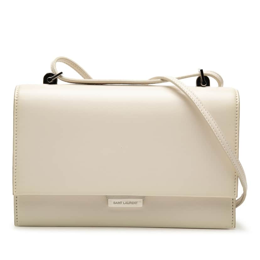 Saint Laurent Small Leather Babylone Crossbody White Leather Very good condition - Front View