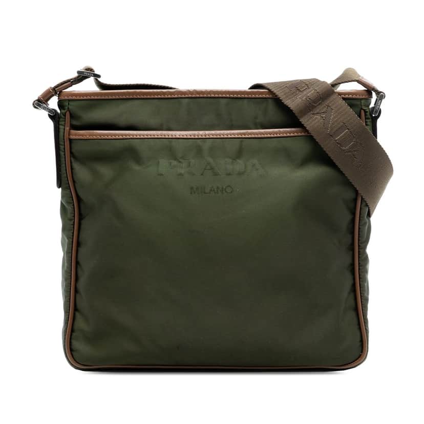 Prada Tessuto Zip Top Crossbody Green Very good condition - Front View