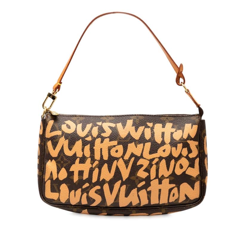 Louis Vuitton Stephen Sprouse Monogram Graffiti Pochette Accessoires Brown Very good condition - Front View