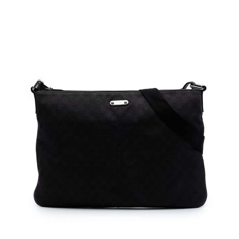 Gucci GG Denim Crossbody Black Very good condition - Front View