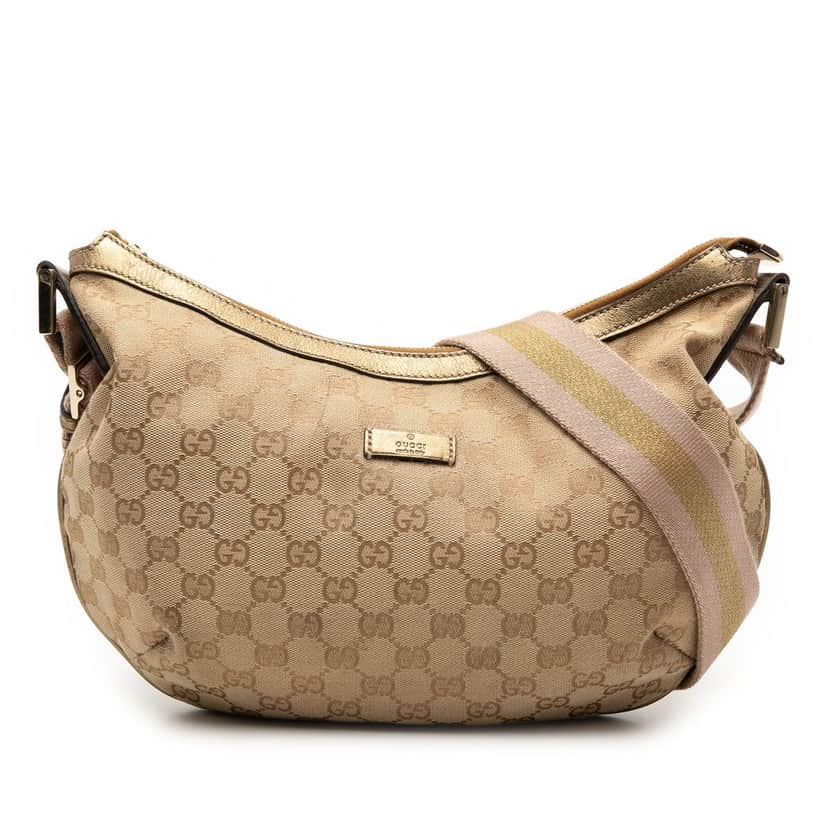 Gucci GG Canvas Web Crossbody Beige Very good condition - Front View