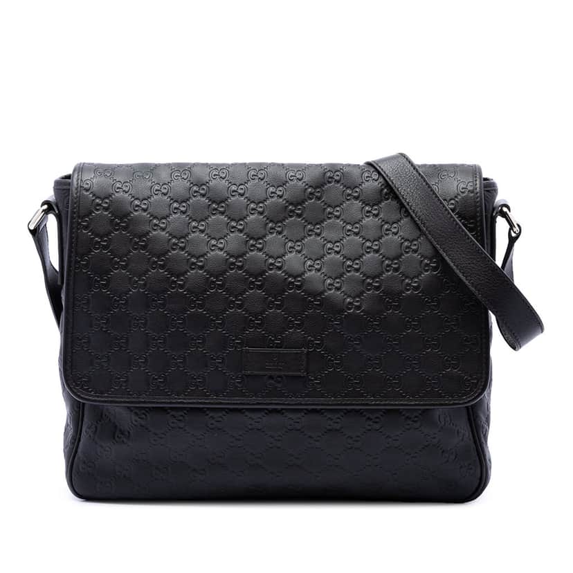 Gucci Guccissima Messenger Bag Brown Leather Very good condition - Front View