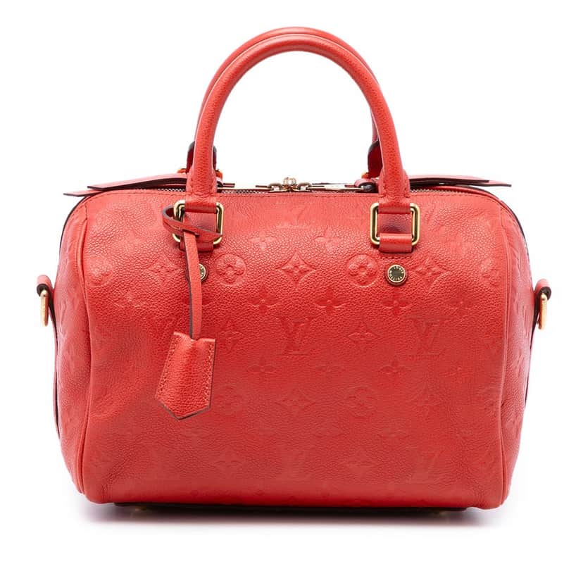 Louis Vuitton Monogram Empreinte Speedy Bandouliere 25 Red Leather Very good condition - Front View