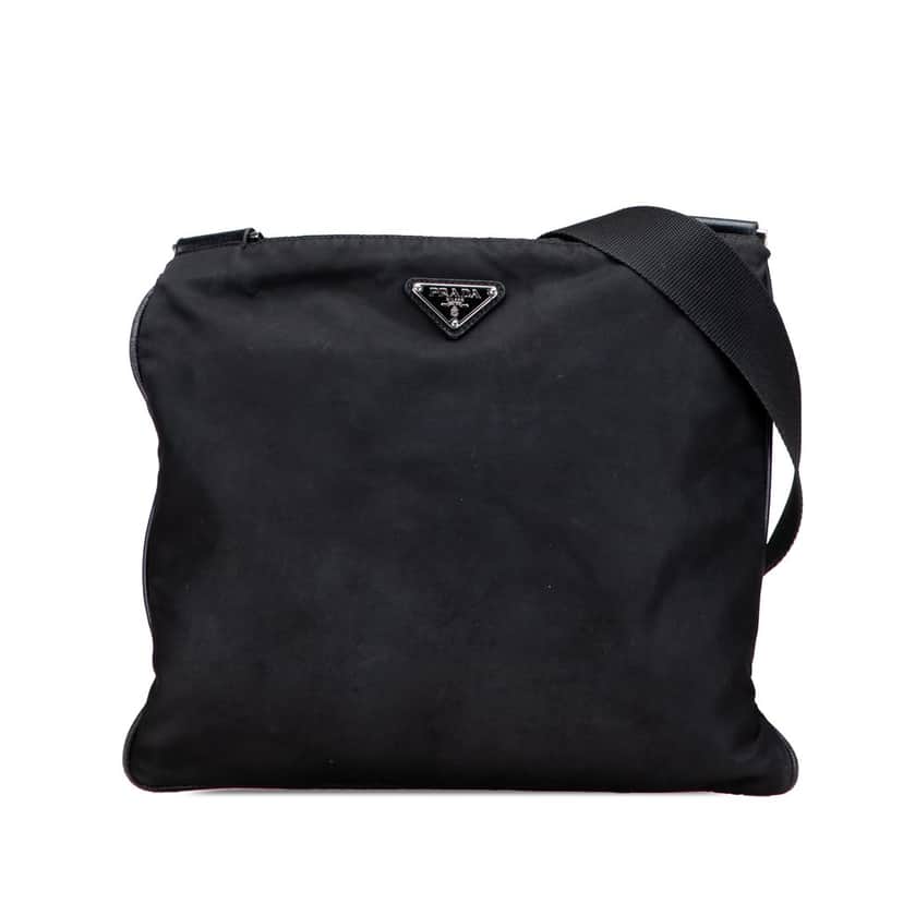 Prada Tessuto Zip Top Crossbody Black Very good condition - Front View