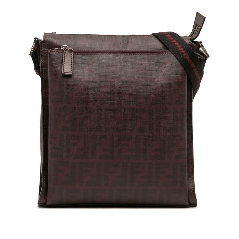 Fendi Zucca Coated Canvas Crossbody Brown Good condition - Front View